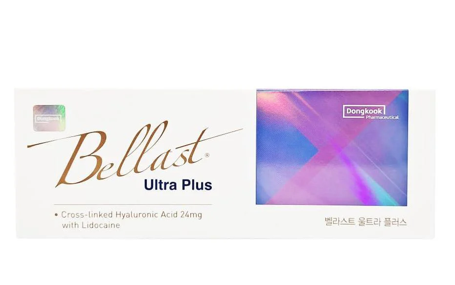 Bellast Ultra Plus hyaluronic acid filler with Lidocaine, ideal for deep contouring and maximum volume.