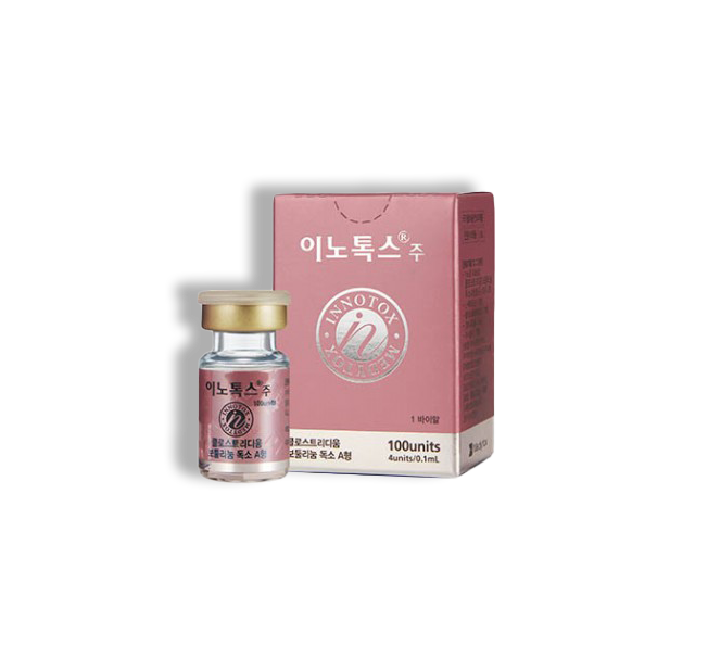 Innotox 50/100 units liquid botulinum toxin type A for wrinkle reduction and facial rejuvenation, similar to Botox, safe and effective treatment