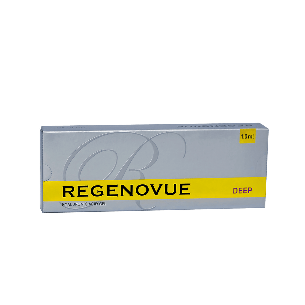 REGENOVUE DEEP hyaluronic acid filler for deep wrinkle reduction and facial contouring.