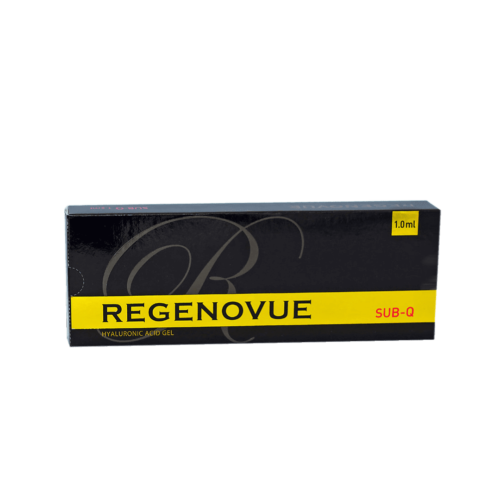 REGENOVUE SUB Q ultra-high-density hyaluronic acid filler for deep contouring and volume restoration.