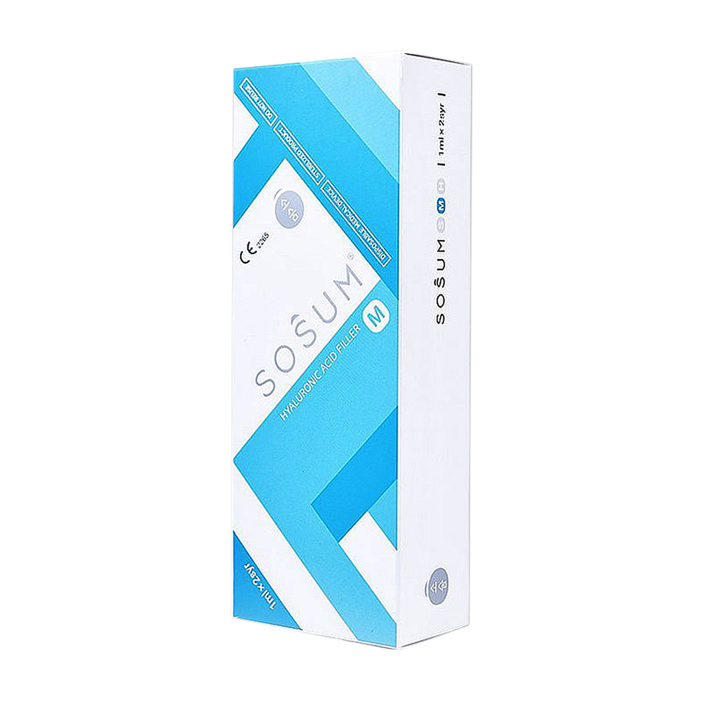 SOSUM M is a medium-density filler for moderate wrinkle reduction and volume. Ideal for nasolabial folds and cheeks with natural, lasting results.