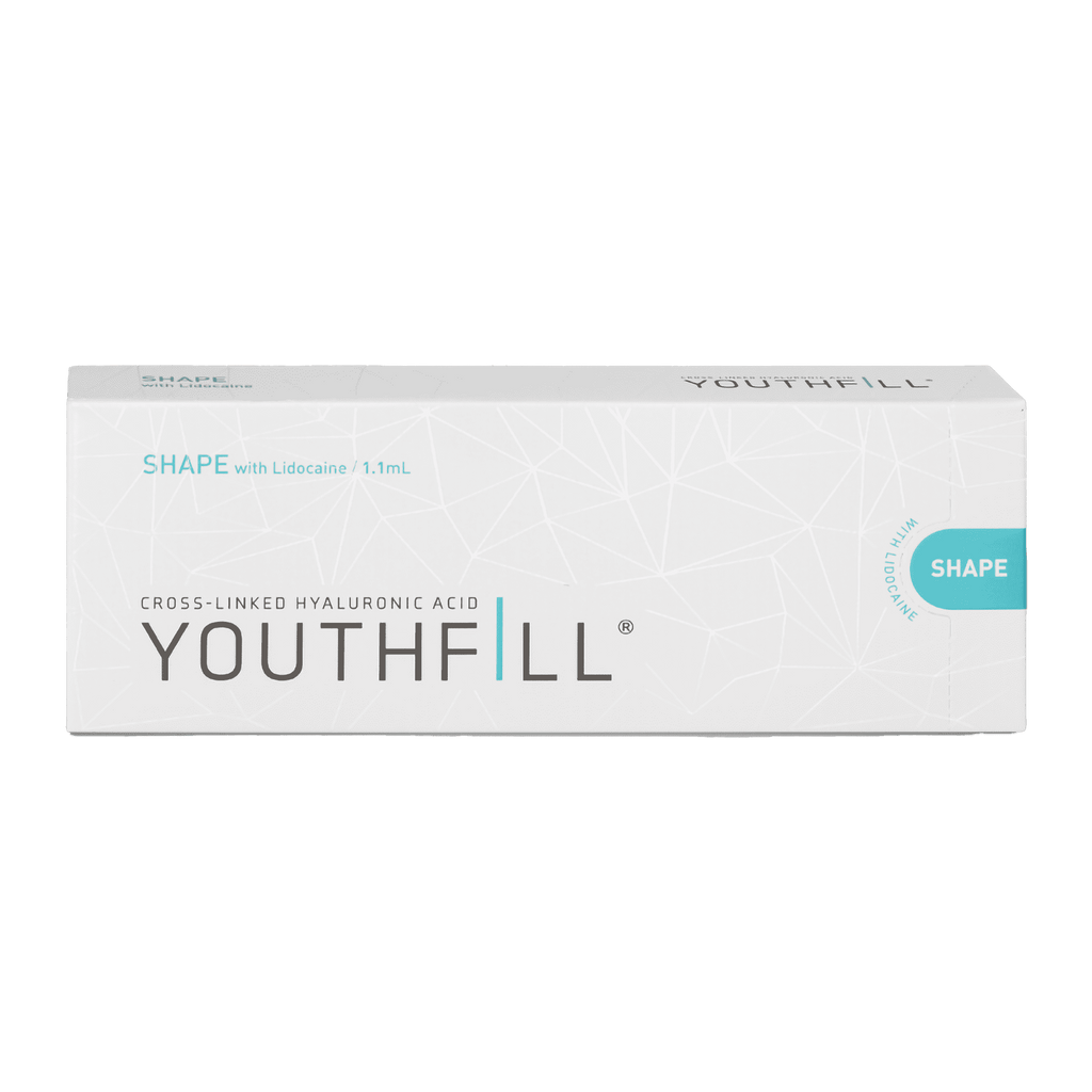 YOUTHFILL SHAPE medium-to-high density hyaluronic acid filler for facial contouring and volume enhancement.