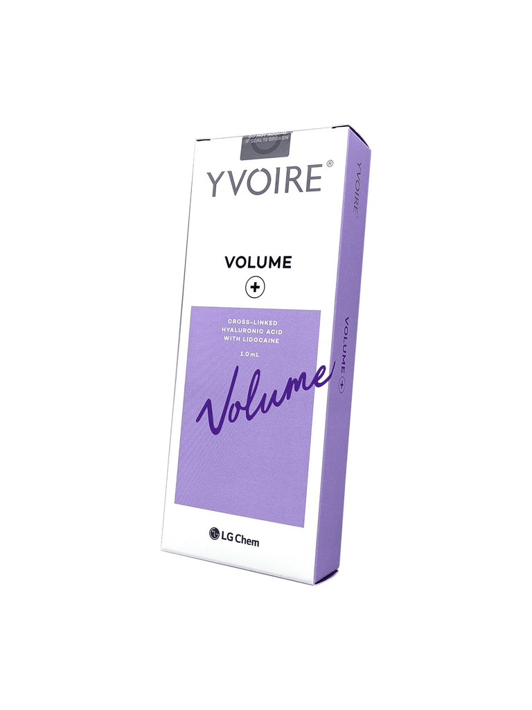 YVOIRE VOLUME high-density hyaluronic acid filler for volume restoration and facial contouring.