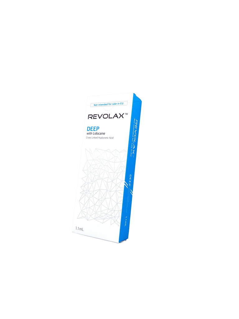 REVOLAX Deep with Lidocaine dermal filler for deep wrinkles, facial contouring, and natural-looking enhancement. Ideal for treating nasolabial folds, chin, cheeks, and lip augmentation with long-lasting results.